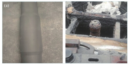 Figure 2. Stopper slag line before and after use